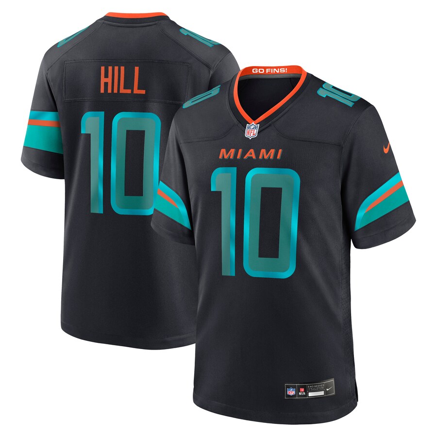 Men's Miami Dolphins Tyreek Hill Nike Pitch Blue 2025 Rivalries Collection Game Jersey - Ujersey