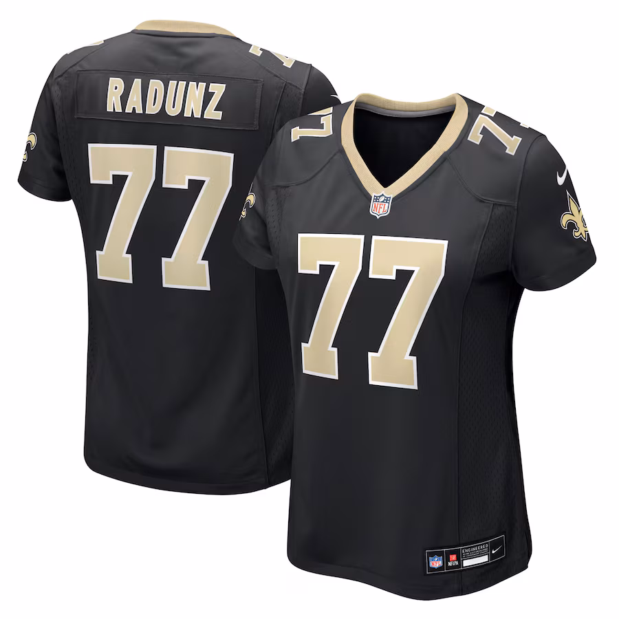 Women's New Orleans Saints Dillon Radunz Nike Black Team Game Jersey - Ujersey