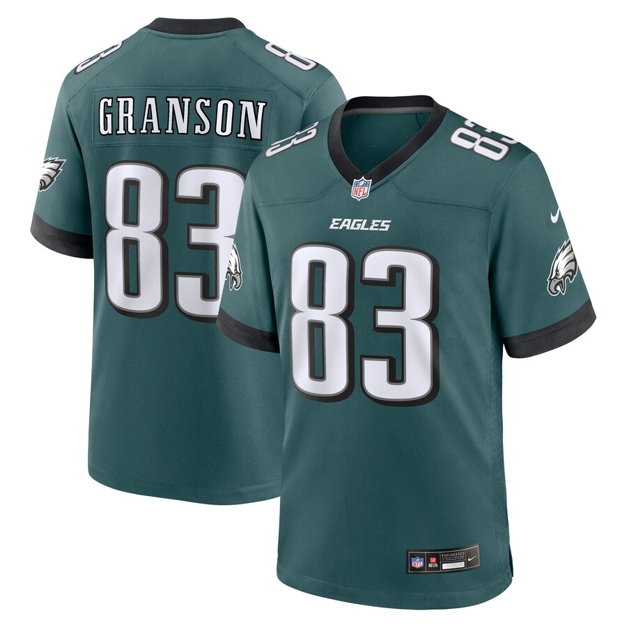 Men's Philadelphia Eagles Kylen Granson Nike Midnight Green Team Game Jersey - Ujersey
