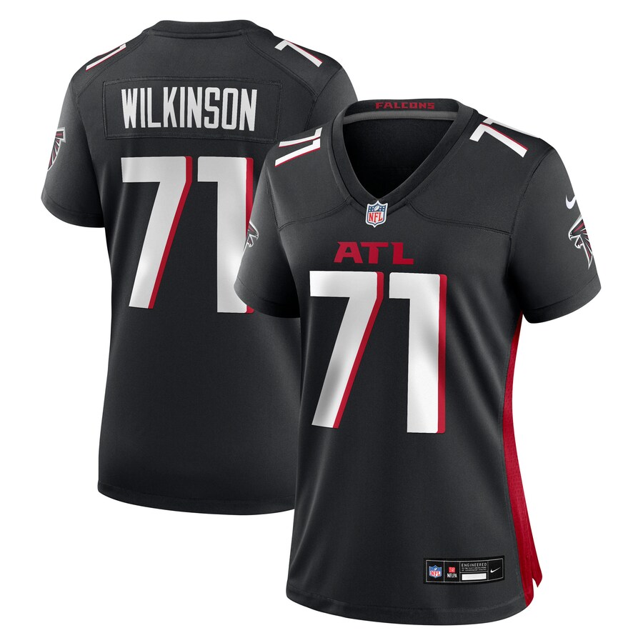 Women's Atlanta Falcons Elijah Wilkinson Nike Black Team Game Jersey - Ujersey
