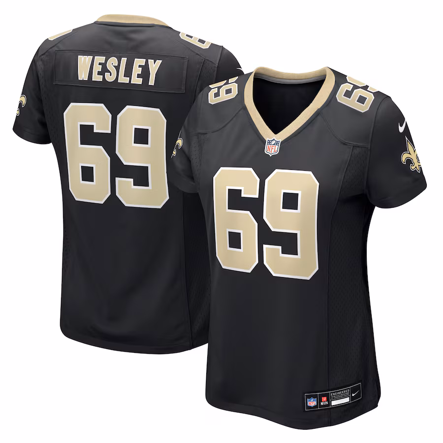 Women's New Orleans Saints Barry Wesley Nike Black Team Game Jersey - Ujersey