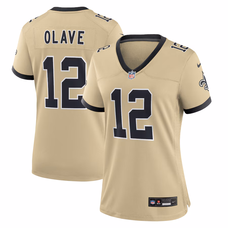 Women's New Orleans Saints Chris Olave Nike Gold Gameday Golds Alternate Game Player Jersey - Ujersey