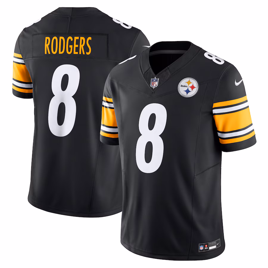 Men's Pittsburgh Steelers Aaron Rodgers Nike Black Team Vapor F.U.S.E. Limited Jersey - Ujersey