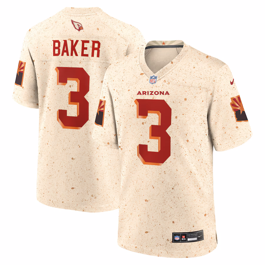 Men's Arizona Cardinals Budda Baker Nike Natural 2025 Rivalries Collection Game Jersey - Ujersey