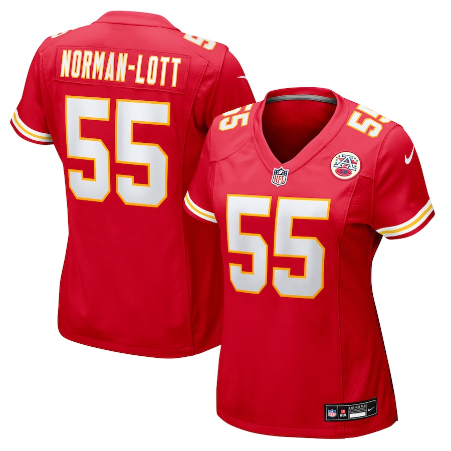 Women's Kansas City Chiefs Omarr Norman-Lott Nike Red Team Game Jersey - Ujersey