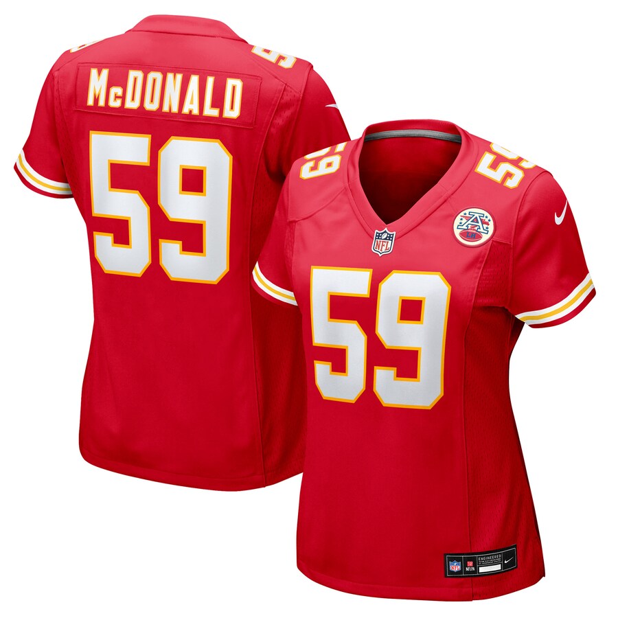 Women's Kansas City Chiefs Cooper McDonald Nike Red Team Game Jersey - Ujersey