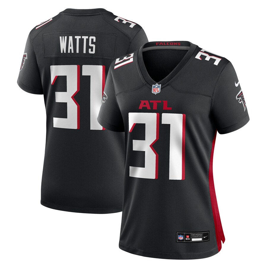 Women's Atlanta Falcons Xavier Watts Nike Black Team Game Jersey - Ujersey
