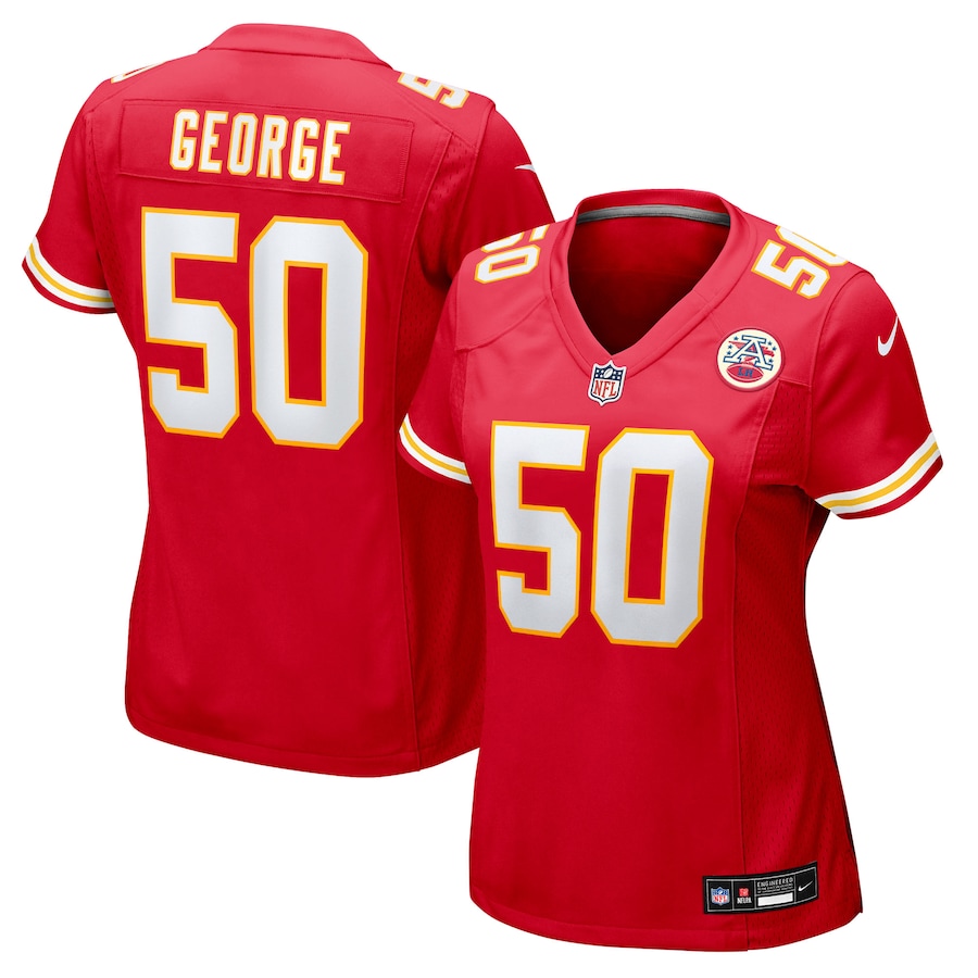 Women's Kansas City Chiefs Brandon George Nike Red Team Game Jersey - Ujersey