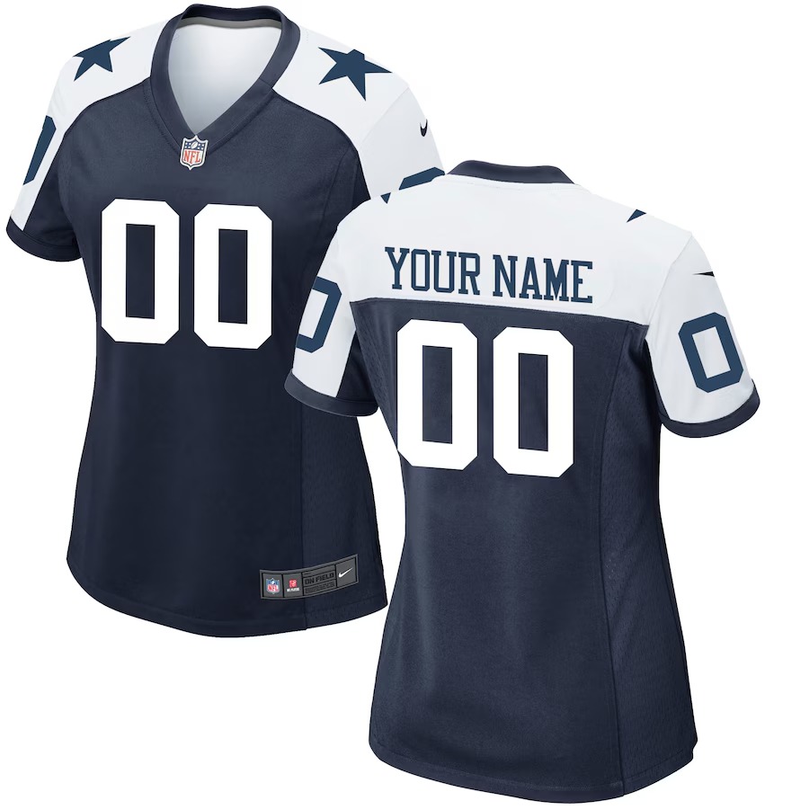 Women's Nike Navy Dallas Cowboys Alternate Custom Game Jersey - Ujersey
