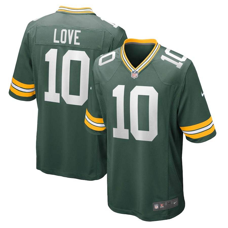 Men's Green Bay Packers Jordan Love Nike Green Game Jersey - Ujersey