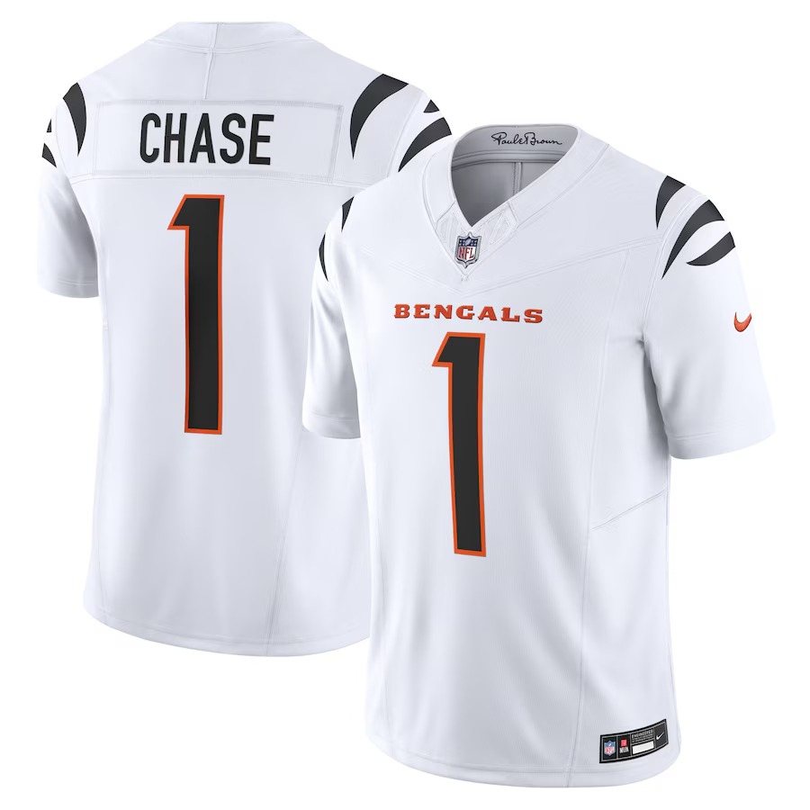Men's Cincinnati Bengals Ja'Marr Chase Nike White Vapor F.U.S.E. Limited Jersey - Ujersey