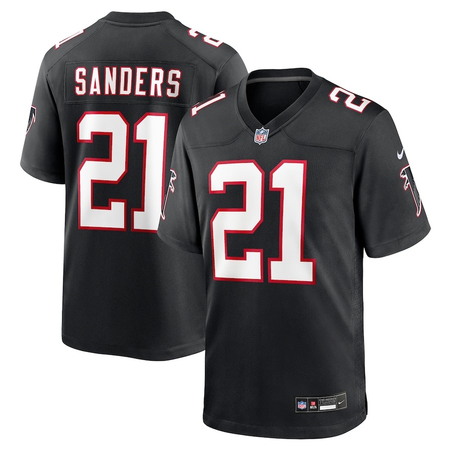 Men's Atlanta Falcons Deion Sanders Nike Black Retired Player Alternate Game Jersey - Ujersey