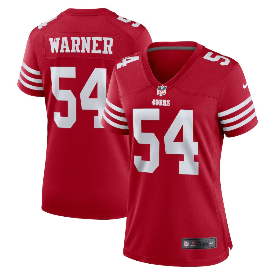 Women's San Francisco 49ers Fred Warner Nike Scarlet Game Player Jersey - Ujersey