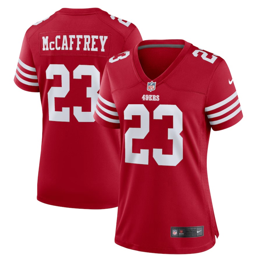Women's San Francisco 49ers Christian McCaffrey Nike Scarlet Player Jersey - Ujersey