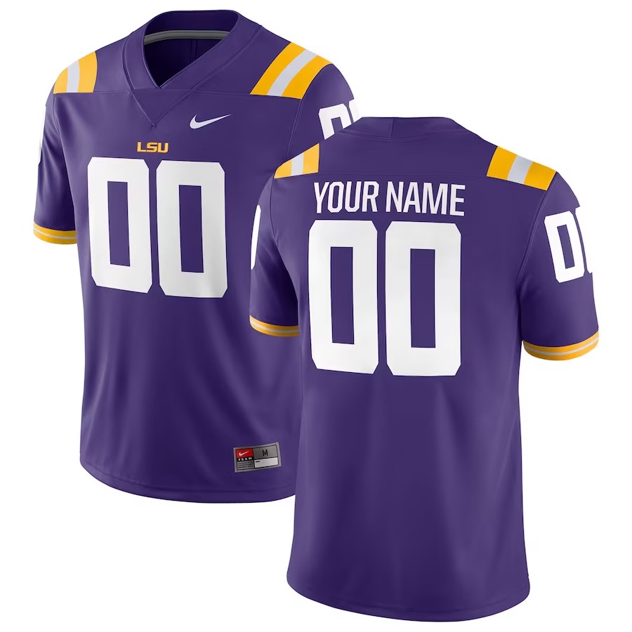 LSU Tigers Nike Football Custom Game Jersey - Purple - Ujersey