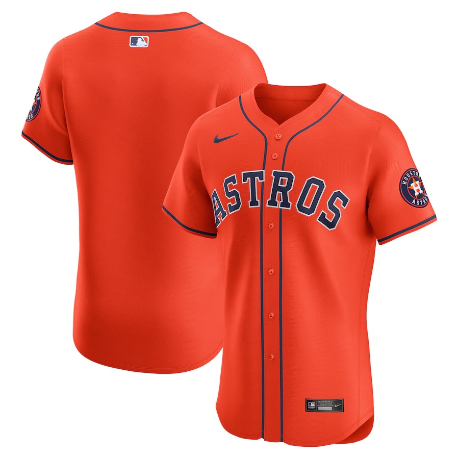 Men's Houston Astros  Nike Orange Alternate Vapor Premier Elite Patch Jersey - Ujersey