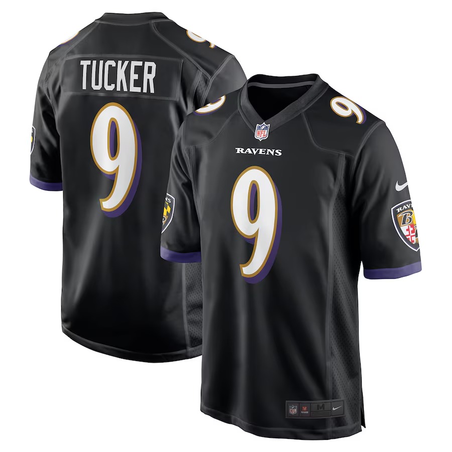 Men's Baltimore Ravens Justin Tucker Nike Black Player Game Jersey - Ujersey