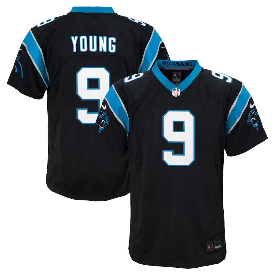 Youth Carolina Panthers Bryce Young Nike Black Game Jersey - Ujersey