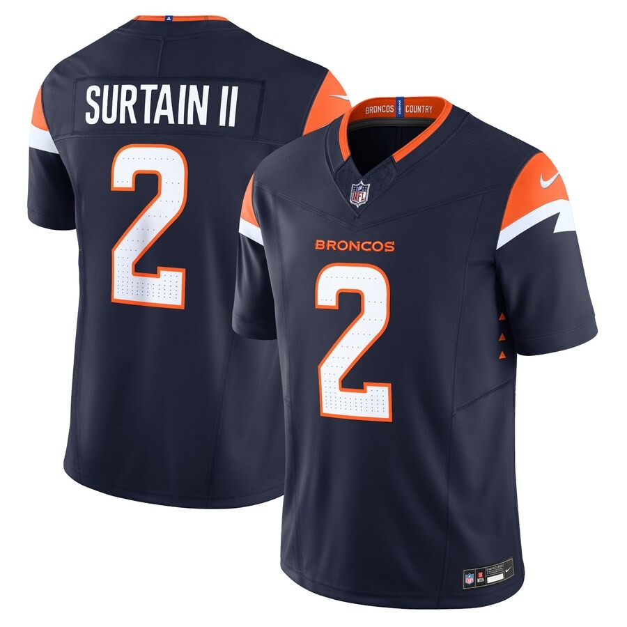 Men's Denver Broncos Patrick Surtain II Nike Navy Mile High Collection Vapor F.U.S.E. Limited Jersey - Ujersey