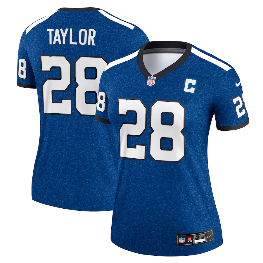 Women's Indianapolis Colts Jonathan Taylor Nike Royal Alternate Legend Player Performance Top - Ujersey