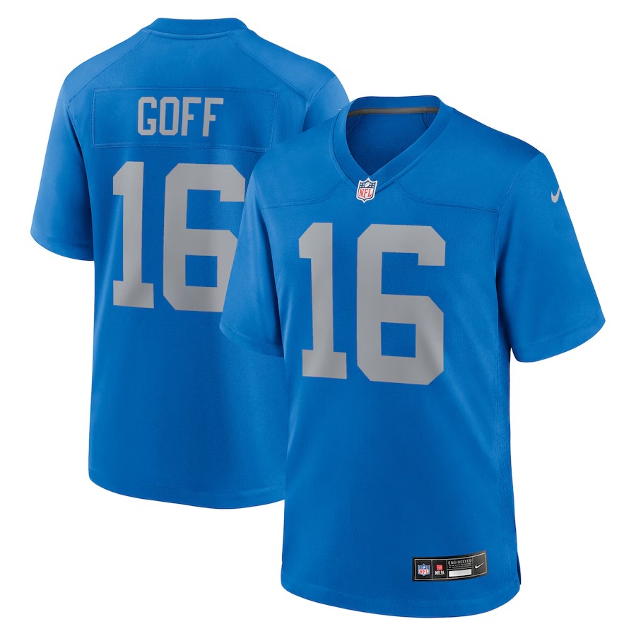 Men's Detroit Lions Jared Goff Nike Blue Alternate Game Jersey - Ujersey