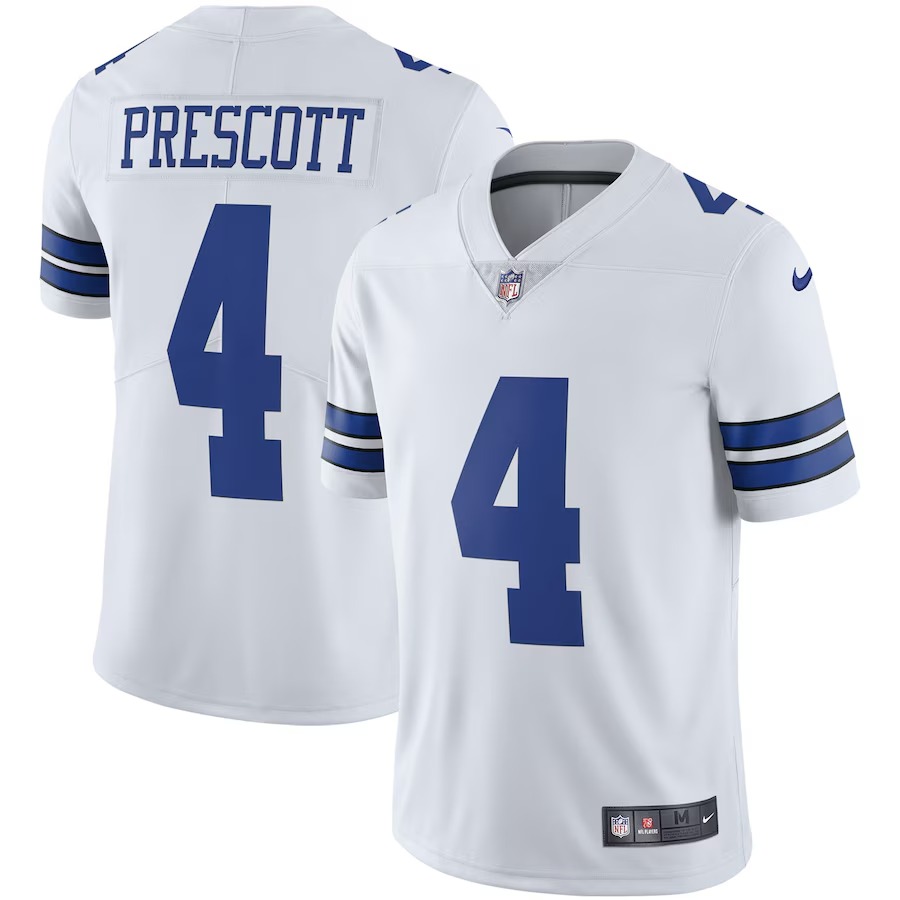 Men's Dallas Cowboys Dak Prescott Nike White Vapor Limited Player Jersey - Ujersey