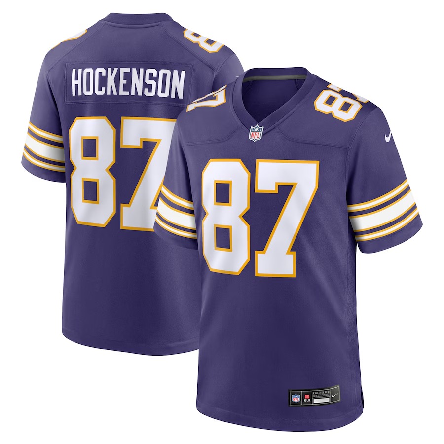 Men's Minnesota Vikings T.J. Hockenson Nike Purple Classic Player Game Jersey - Ujersey