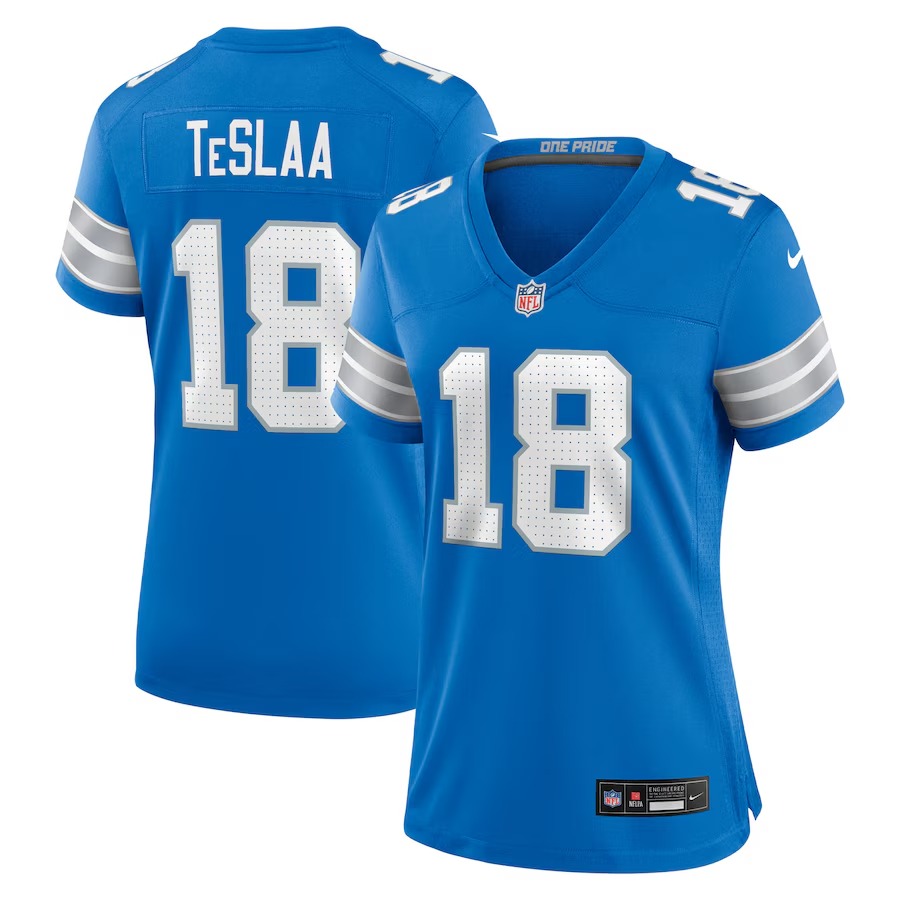 Women's Detroit Lions Isaac TeSlaa Nike Blue Game Player Jersey - Ujersey