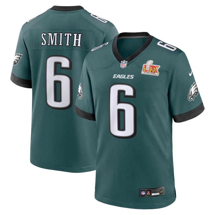 Men's Philadelphia Eagles DeVonta Smith Nike Midnight Green Super Bowl LIX Game Player Jersey - Ujersey