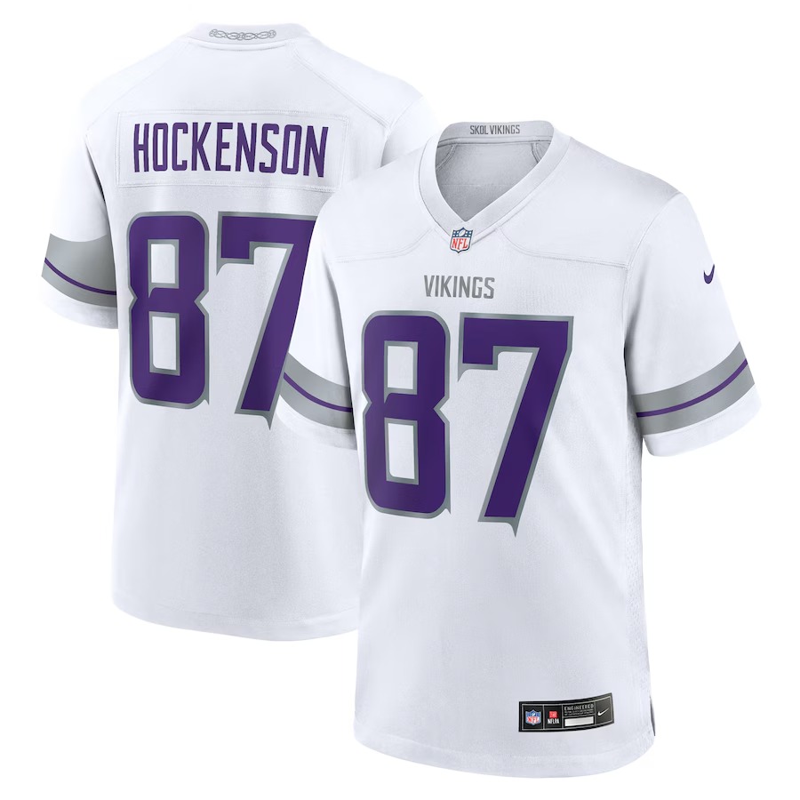 Men's Minnesota Vikings T.J. Hockenson Nike White Alternate Game Player Jersey - Ujersey