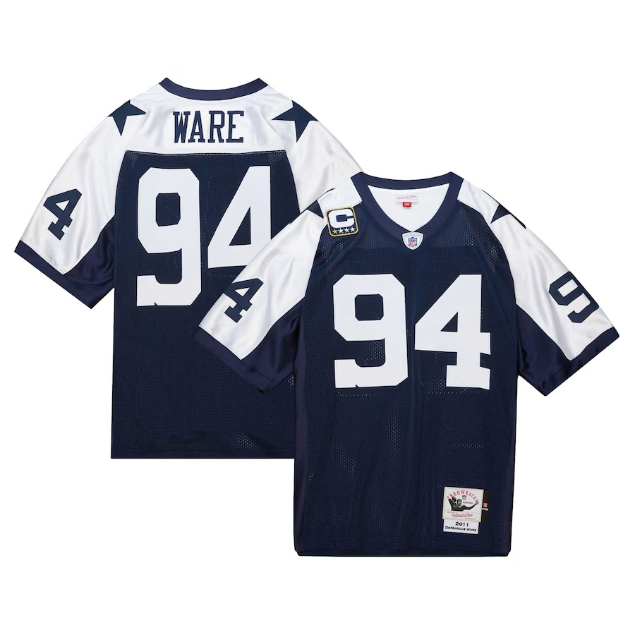 Men's Dallas Cowboys DeMarcus Ware Mitchell & Ness Navy 2011 Authentic Throwback Retired Player Jersey - Ujersey