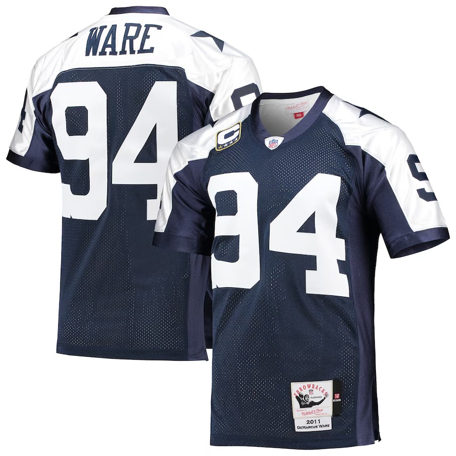 Men's Dallas Cowboys DeMarcus Ware Mitchell & Ness Navy 2011 Authentic Throwback Retired Player Jersey - Ujersey