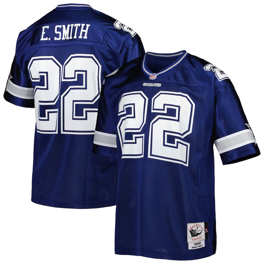 Men's Dallas Cowboys 1996 Emmitt Smith Mitchell & Ness Navy Authentic Throwback Retired Player Jersey - Ujersey