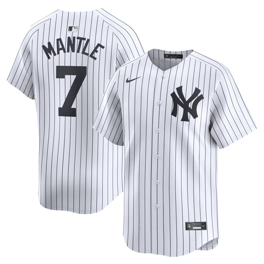 Men's New York Yankees Mickey Mantle Nike White Home Limited Player Jersey - Ujersey