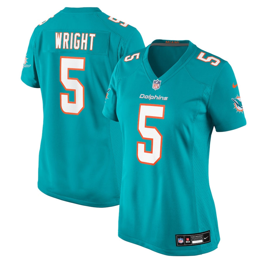 Women's Miami Dolphins Jaylen Wright Nike Aqua Team Game Jersey - Ujersey