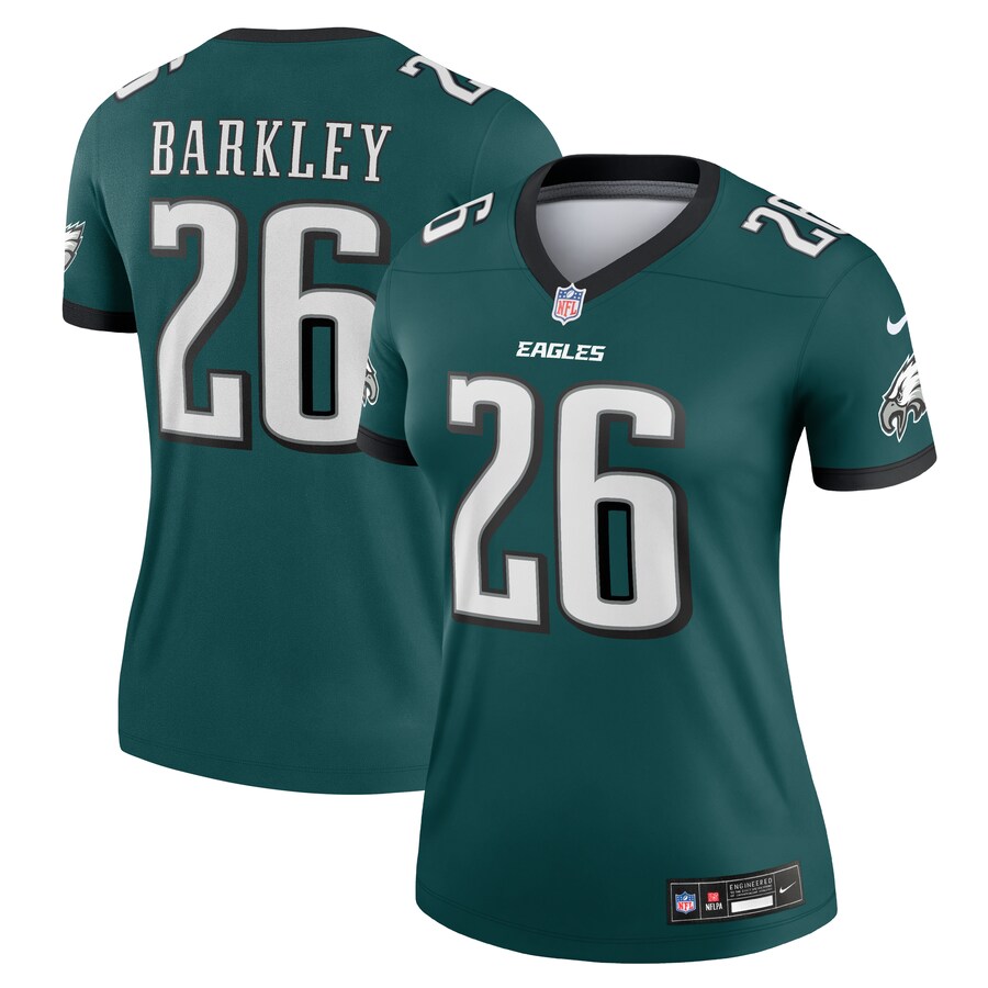 Women's Philadelphia Eagles Saquon Barkley Nike Midnight Green Legend Player Performance Top - Ujersey