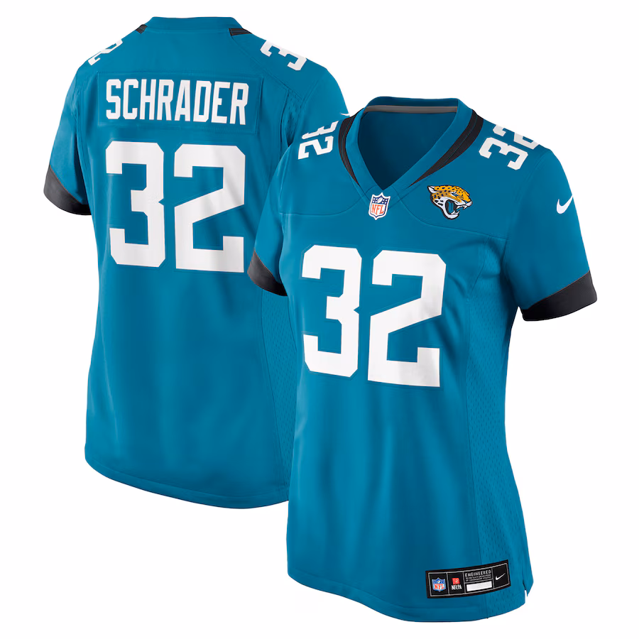 Women's Jacksonville Jaguars Cody Schrader Nike Teal Team Game Jersey - Ujersey