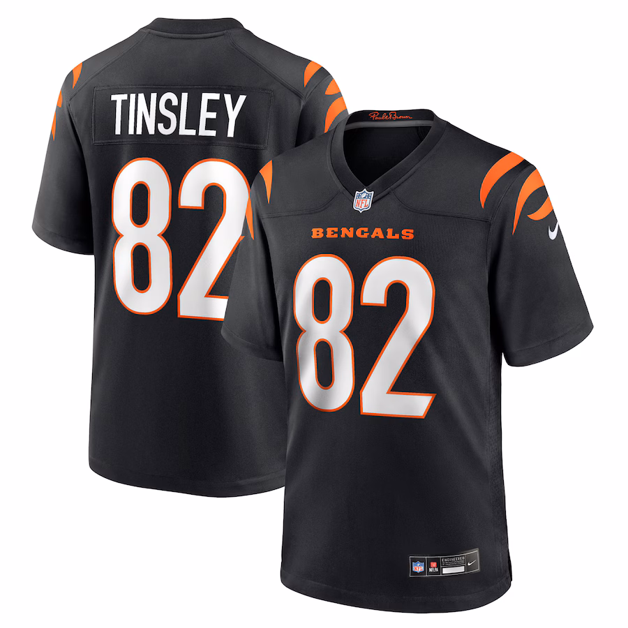 Men's Cincinnati Bengals Mitchell Tinsley Nike Black Team Game Jersey - Ujersey