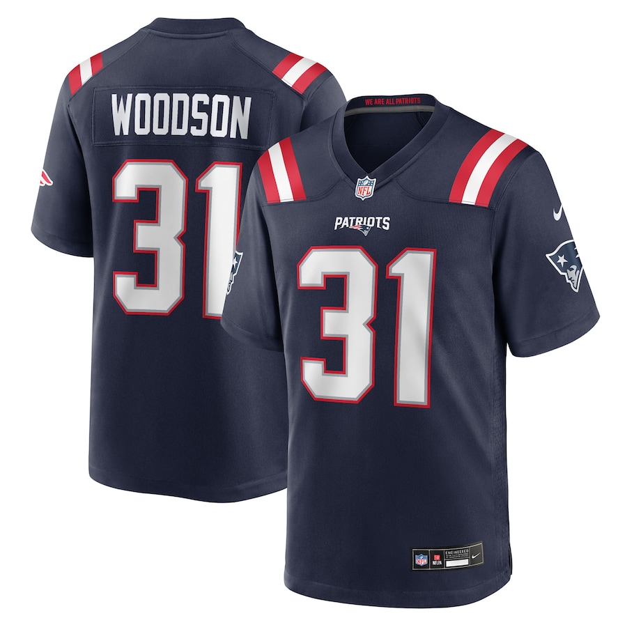Men's New England Patriots Craig Woodson Nike Navy Team Game Jersey - Ujersey