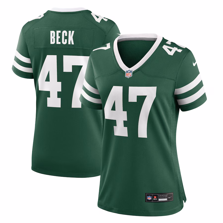 Women's New York Jets Andrew Beck Nike Legacy Green Team Game Jersey - Ujersey