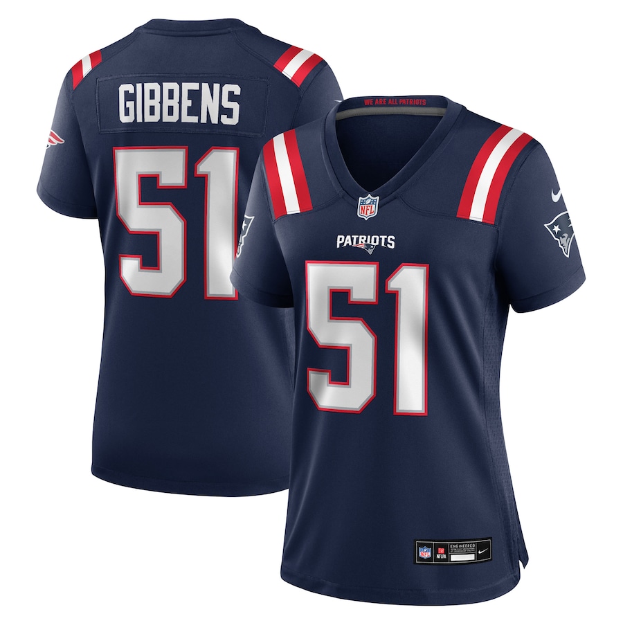 Women's New England Patriots Jack Gibbens Nike Navy Team Game Jersey - Ujersey