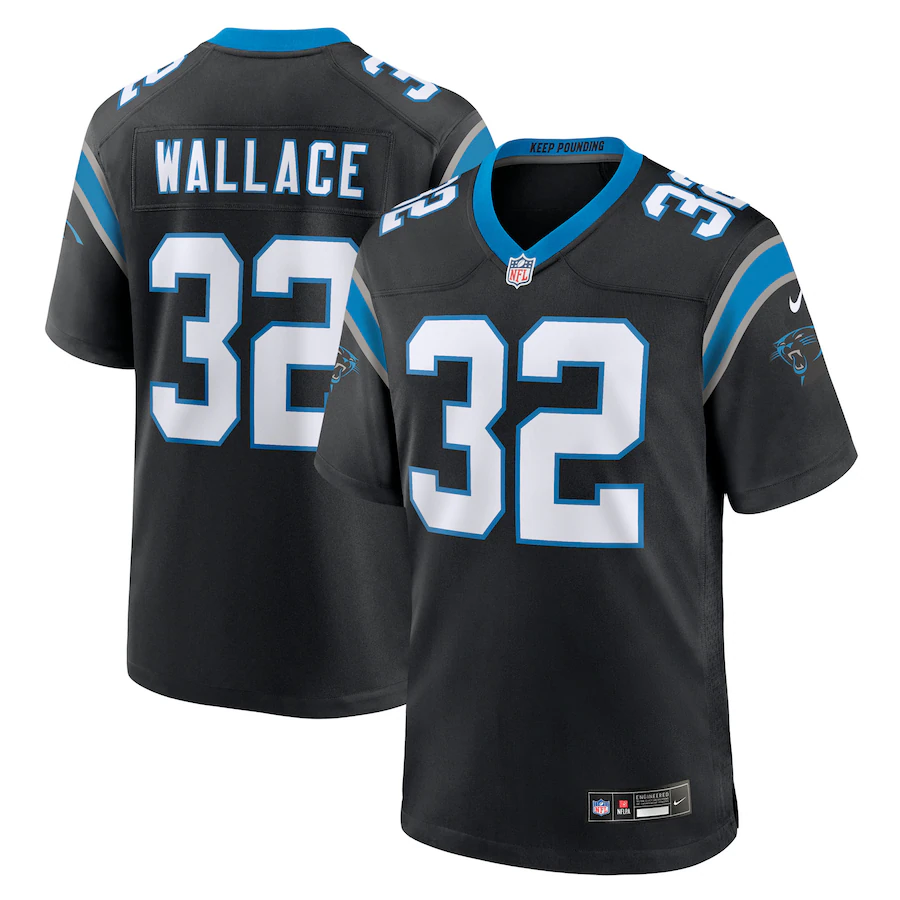 Men's Carolina Panthers Trevin Wallace Nike Black Team Game Jersey - Ujersey