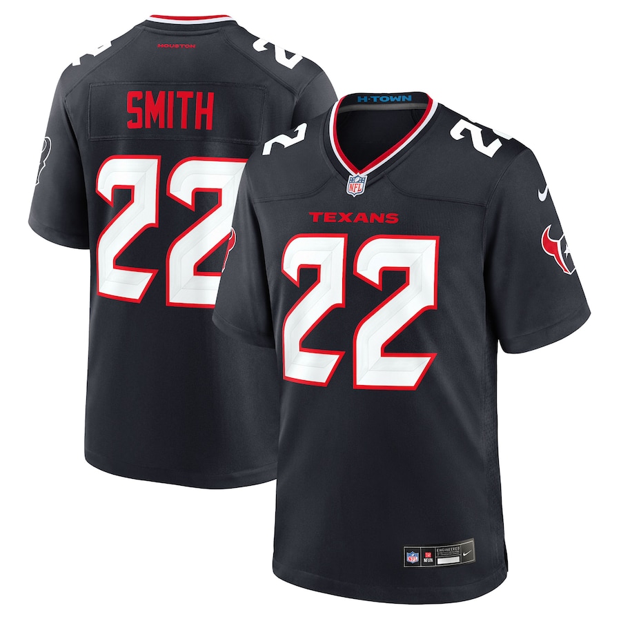 Men's Houston Texans Jaylin Smith Nike Navy Team Game Jersey - Ujersey