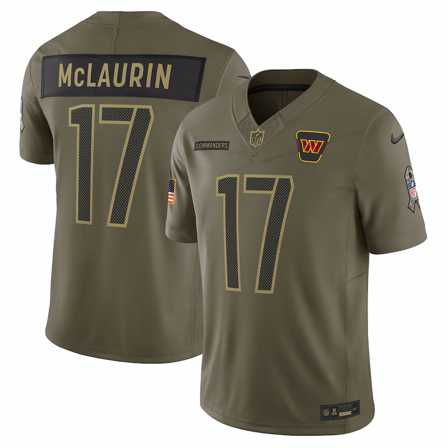 Men's Washington Commanders Terry McLaurin Nike Olive 2025 Salute to Service Limited Jersey - Ujersey