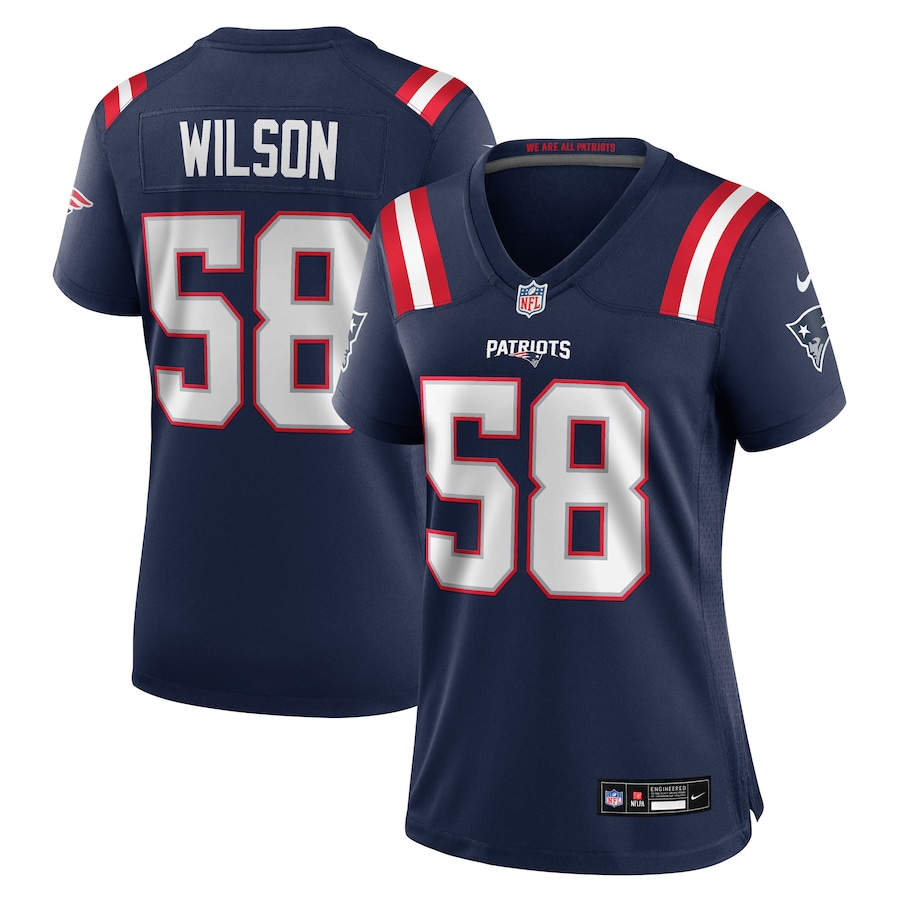 Women's New England Patriots Jared Wilson Nike Navy Team Game Jersey - Ujersey