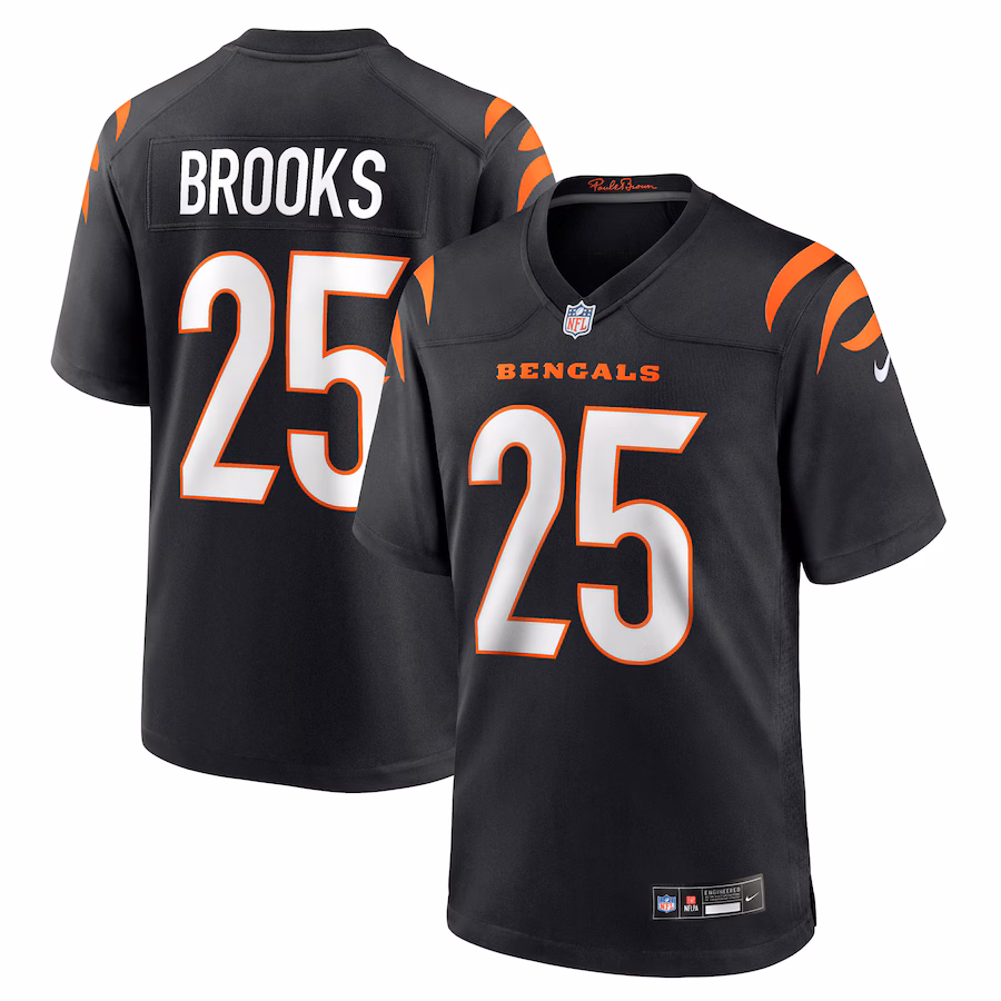 Men's Cincinnati Bengals Tahj Brooks Nike Black Team Game Jersey - Ujersey