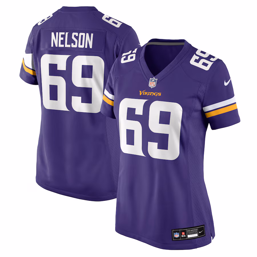 Women's Minnesota Vikings Matt Nelson Nike Purple Team Game Jersey - Ujersey