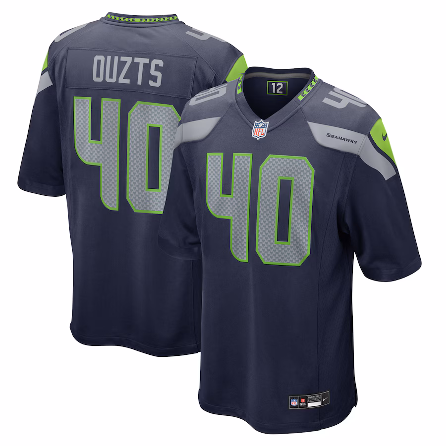 Men's Seattle Seahawks Robbie Ouzts Nike College Navy Team Game Jersey - Ujersey