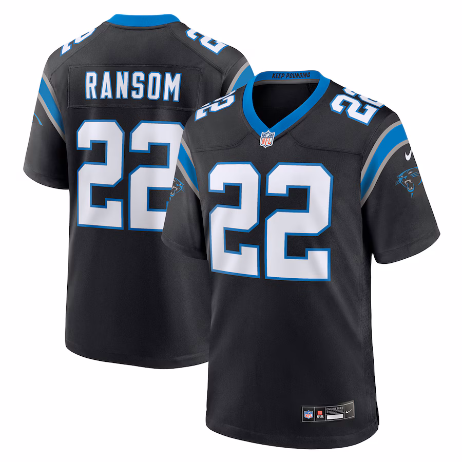 Men's Carolina Panthers Lathan Ransom Nike Black Team Game Jersey - Ujersey