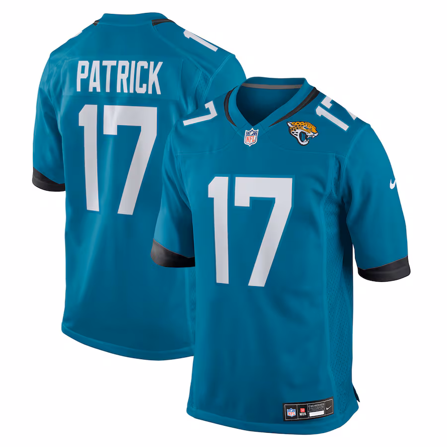 Men's Jacksonville Jaguars Tim Patrick Nike Teal Team Game Jersey - Ujersey